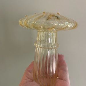 Mushroom Yellow Bud Flower Vase 4.5” tall NIB!
